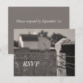 Land Boerderij Wedding RSVP Response Kaart (Voorkant / Achterkant)