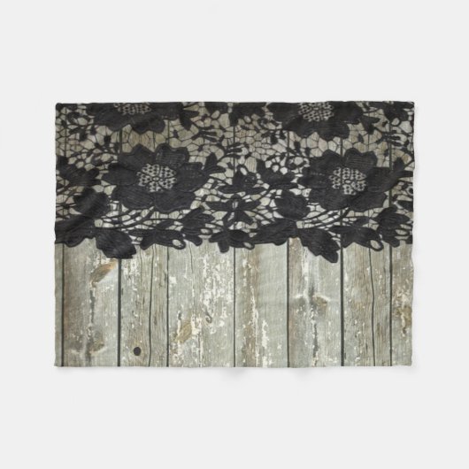 land bohemian zwart kant oud rustiek schuur hout fleece deken (Voorkant (Horizontaal))