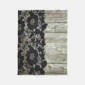 land bohemian zwart kant oud rustiek schuur hout fleece deken (Voorkant)