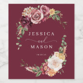 Land Boho Bourgogne Eucalyptus Bruiloft Wijn Label Wijn Etiket (Enkel label)