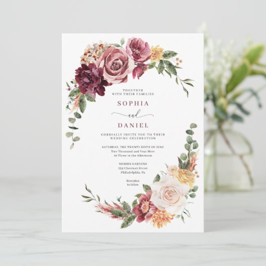 Land Boho bruiloft uitnodiging Kaart (Staand voorkant)