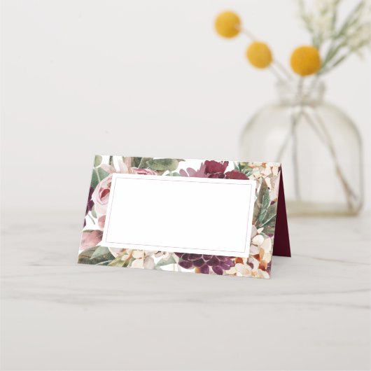 Land Boho Floral Weddenschap Place Cards Plaatskaartje (Voorkant)