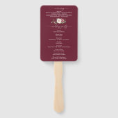 Land Boho Roos Bloemen Trouwprogramma Fan Handwaaier (Achterkant)