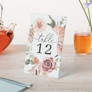 Land Boho Roos Trouwtafel nummers Reclamebord Met Voetstuk