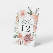 Land Boho Roos Trouwtafel nummers Reclamebord Met Voetstuk (Voorkant)