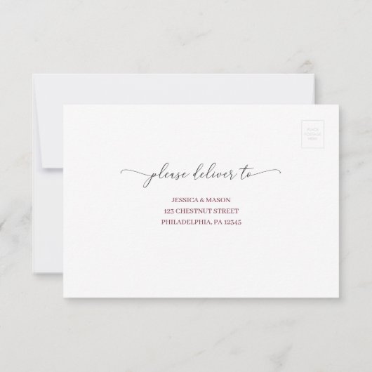 Land Boho Roos Wedding RSVP Kaart (Achterkant)