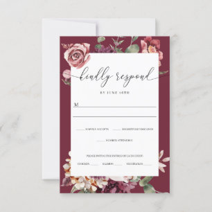 Land Boho Roos Wedding RSVP Kaart