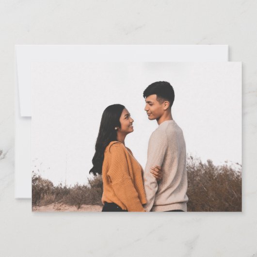 Land Boho Rustic Floral sparen de datum Kaart (Achterkant)