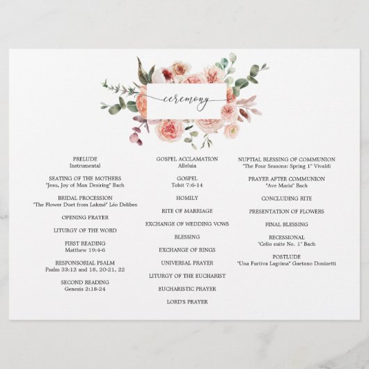 Land Boho Trivouding Wedding Programme Flyer (Achterkant)