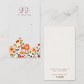 Land Boho Wildbloemen Floral Earring Display Visitekaartje (Voorkant / Achterkant)