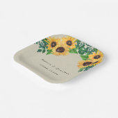 Land Boho Zonnebloem Bruiloft Papieren Bordje (Gebogen)
