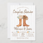 Land Boots Couples Co-Ed Vrijgezellenfeest Kaart (Voorkant)