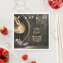 Land Boots Pet, Barn Wood Wedding Paper Napkins Servet