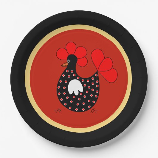 Land bord  cichorei cartoon (Voorkant)