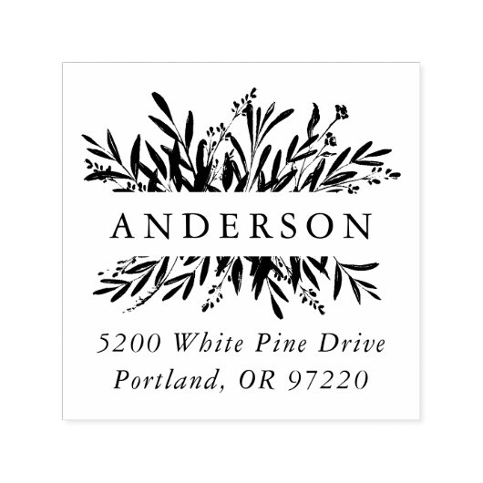 Land Botanisch Lijst Retouradres Zelfinktende Stempel (Design)