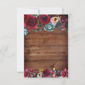 Land Bourgondië Marsala Rode Marine Bloemen RSVP (Achterkant)