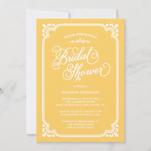  land | Bridal Shower-uitnodiging Kaart (Voorkant)