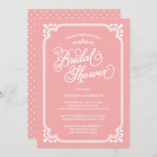  land | Bridal Shower-uitnodiging Kaart (Voorkant / Achterkant)