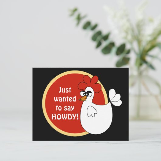 Land briefkaart cartoon kip (Staand voorkant)