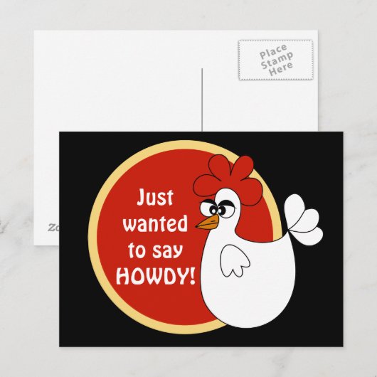 Land briefkaart cartoon kip (Voorkant / Achterkant)