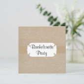 Land Brown Burlap Bachelorette Kaart (Staand voorkant)