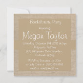 Land Brown Burlap Bachelorette Kaart (Achterkant)
