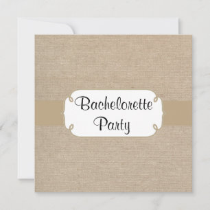 Land Brown Burlap Bachelorette Kaart