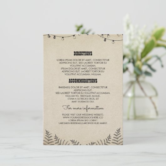 Land bruiloft details - Informatie - Invoegen Informatiekaartje (Staand voorkant)