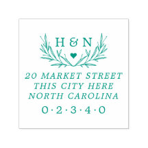 Land Bruiloft Initialen Botanische retour Adres