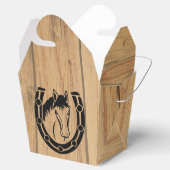 Land Bruiloft Paard Hoefijzer Western Hout Bedankdoosjes (Geopend)