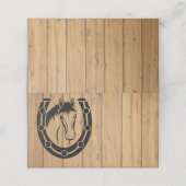 Land Bruiloft Paard Hoefijzer Western Hout Plaatskaartje (Buitenkant ongevouwen)