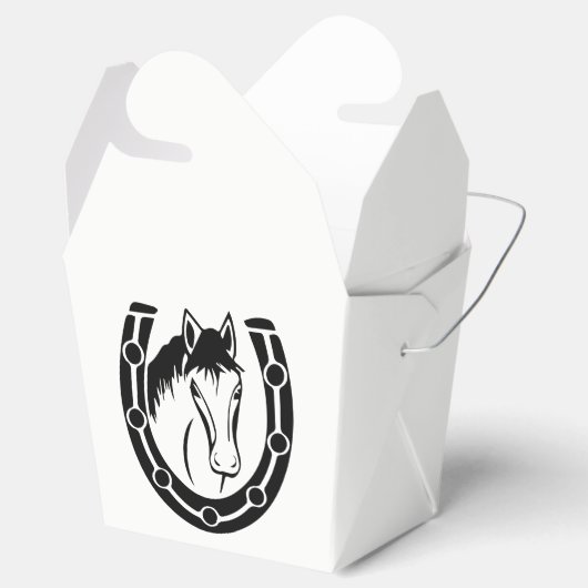 Land Bruiloft Paard Hoefijzer Western Rustiek Bedankdoosjes (Geopend)