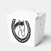 Land Bruiloft Paard Hoefijzer Western Rustiek Bedankdoosjes (Achterkant)
