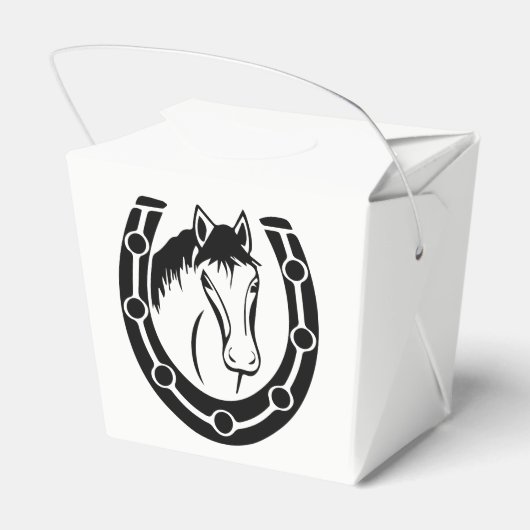 Land Bruiloft Paard Hoefijzer Western Rustiek Bedankdoosjes (Achterkant)