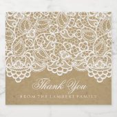 Land, bruin papier en kant bier etiket (Enkel label)