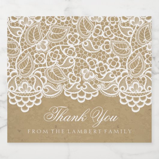 Land, bruin papier en kant bier etiket (Enkel label)