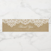 Land, bruin papier en kant waterfles etiket (Enkel label)