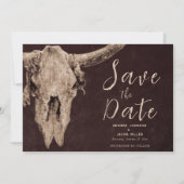 Land Bruin Rodeo Bull Skull Save De Datum Aankondiging (Voorkant)