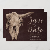 Land Bruin Rodeo Bull Skull Save De Datum Aankondiging (Voorkant / Achterkant)
