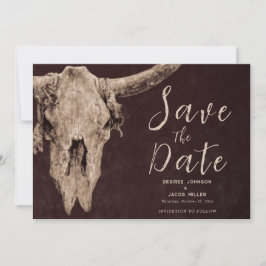 Land Bruin Rodeo Bull Skull Save De Datum Aankondiging