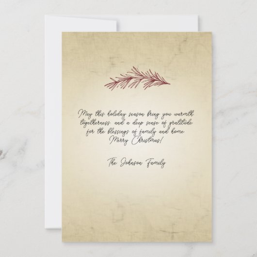 Land Buffel geruite herten silhouet Feestdagenkaart (Achterkant)