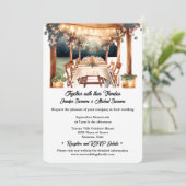 Land buiten Toscaanse stijl bruiloft string verlic Kaart (Staand voorkant)