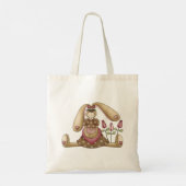 Land Bunny en Flowers Canvas tas (Achterkant)