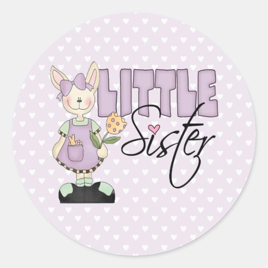 Land Bunny Little Sister (violet) Ronde Sticker (Voorkant)