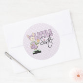 Land Bunny Little Sister (violet) Ronde Sticker (Envelop)