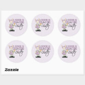 Land Bunny Little Sister (violet) Ronde Sticker (Vel)