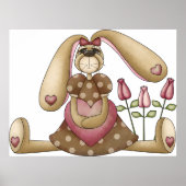 Land Bunny met bloemen Poster (Voorkant)