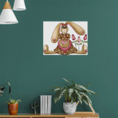Land Bunny met bloemen Poster