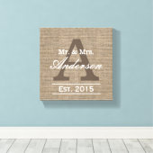 Land Burlap Familie Vastgesteld familienaam Teken Canvas Afdruk (Insitu (Houten vloer))