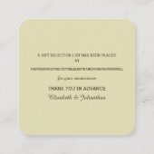 Land Burlap Mason Jar Bruiloft Gift Registry Informatiekaartje (Achterkant)